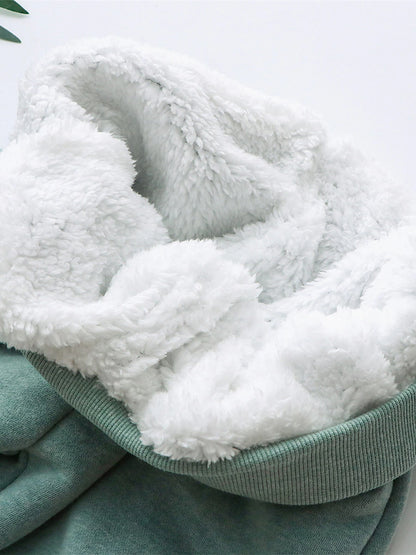 Women's Fleece Pants Cotton Solid Color claret Light Gray Fashion High Waist Full Length Street Daily Fall Winter