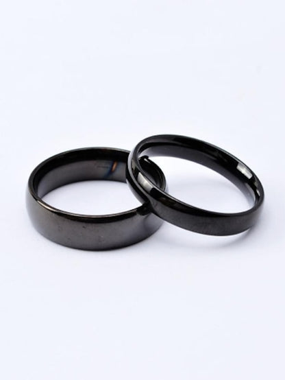 Couple Rings Band Ring For Women's Wedding Anniversary Gift Titanium Steel Gold Plated Classic Love Friendship Gold Black - LuckyFash™