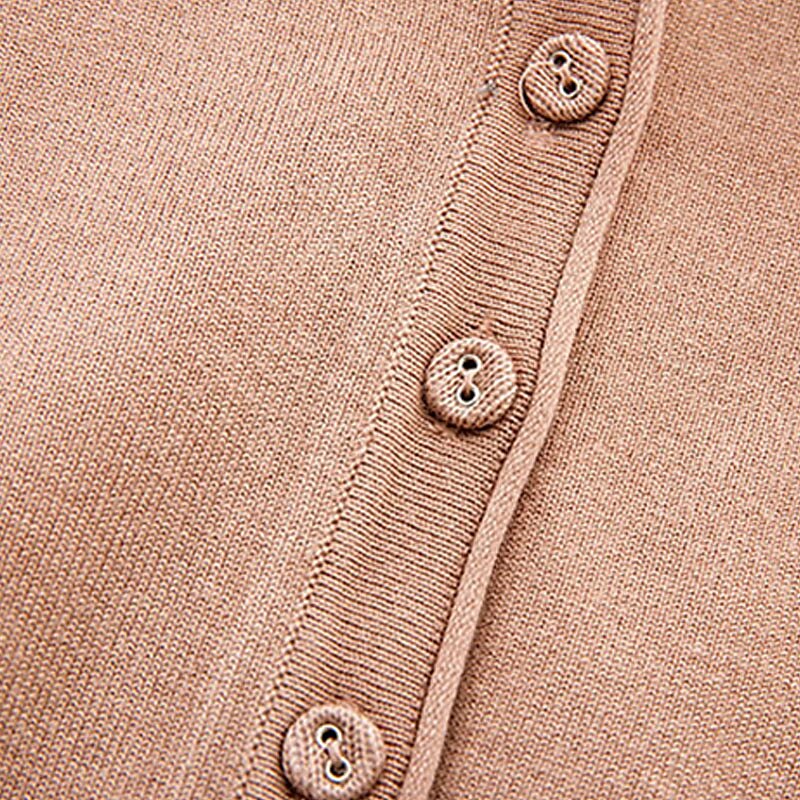 Women's Cardigan Sweater V Neck Knit Cotton Button Knitted Thin Summer Spring Outdoor Work Daily Stylish Casual Soft Long Sleeve Pure Color Yellow Wine Camel M L XL