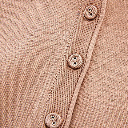 Women's Cardigan Sweater V Neck Knit Cotton Button Knitted Thin Summer Spring Outdoor Work Daily Stylish Casual Soft Long Sleeve Pure Color Yellow Wine Camel M L XL