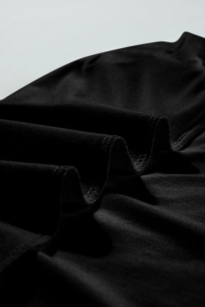 Lace Detailed Black Raglan Sleeve Tee for Women