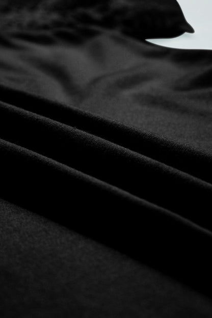 Lace Detailed Black Raglan Sleeve Tee for Women