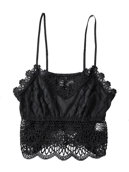 Lacy Black Strappy Bralette Top