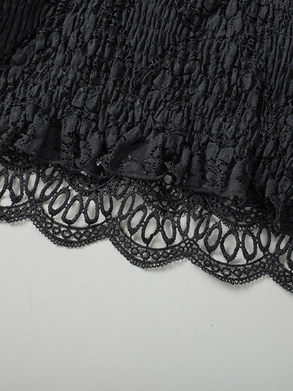 Lacy Black Strappy Bralette Top