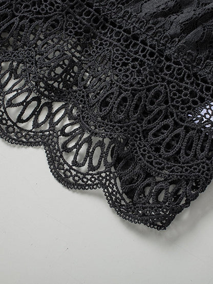 Lacy Black Strappy Bralette Top