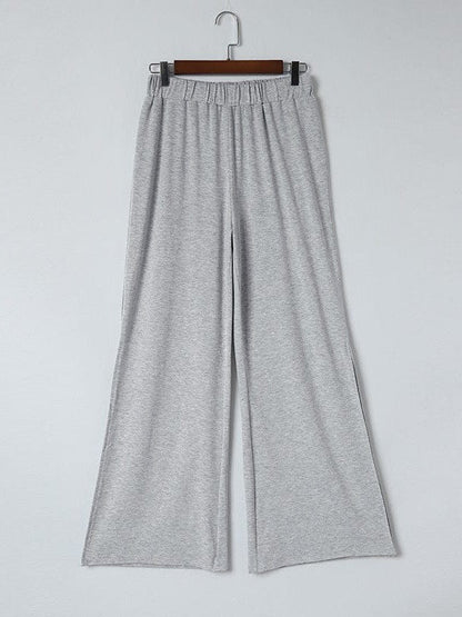 Ladies' Comfy Gray Home Trousers with High Waist