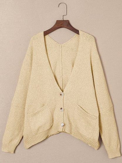 Ladies Knit Long Sleeve Cardigan and Sweater in Solid Color