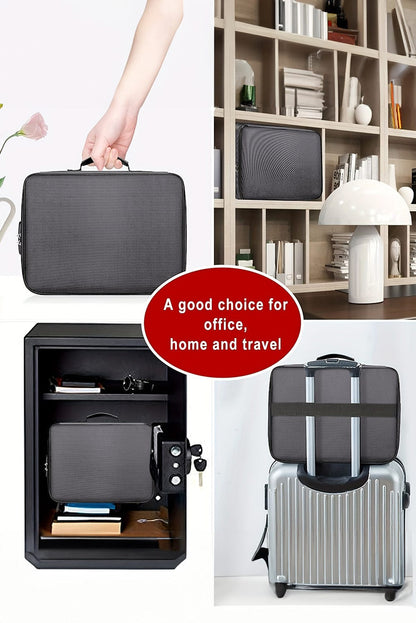 Large Capacity Dark Grey Certificate Organizer with Combination Lock