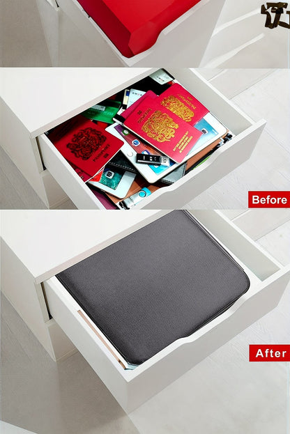 Large Capacity Dark Grey Certificate Organizer with Combination Lock