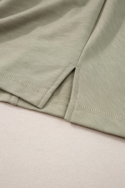 Laurel Green Twist Sleeve Mini T-Shirt Dress