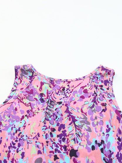 Lavender Blossom Cold Shoulder Floral Blouse