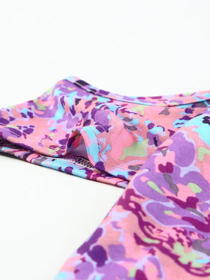 Lavender Blossom Cold Shoulder Floral Blouse