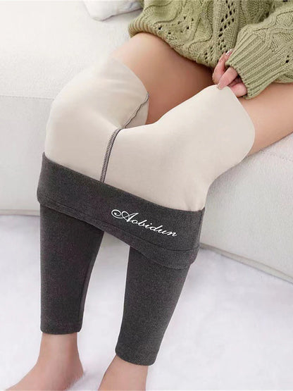 Women's Leggings Polyester Letter Dark-Gray Grey Fashion High Waist Full Length Outdoor Daily Fall Winter