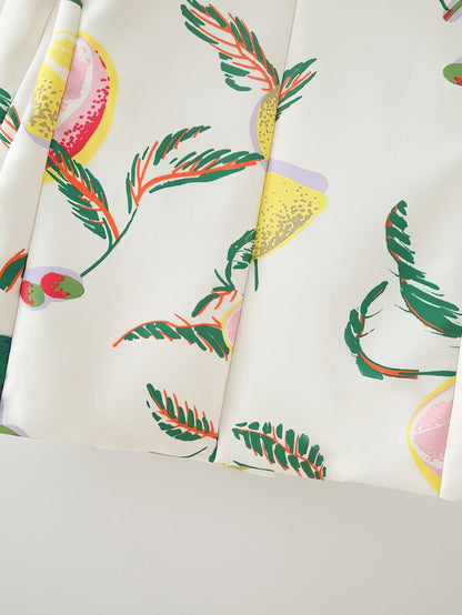 Lemon Print Double Breasted Jacket