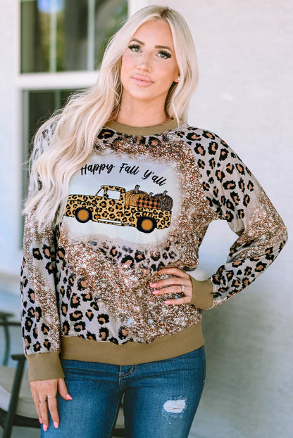 Leopard Harvest Truck Tie Dye Long Sleeve Tee