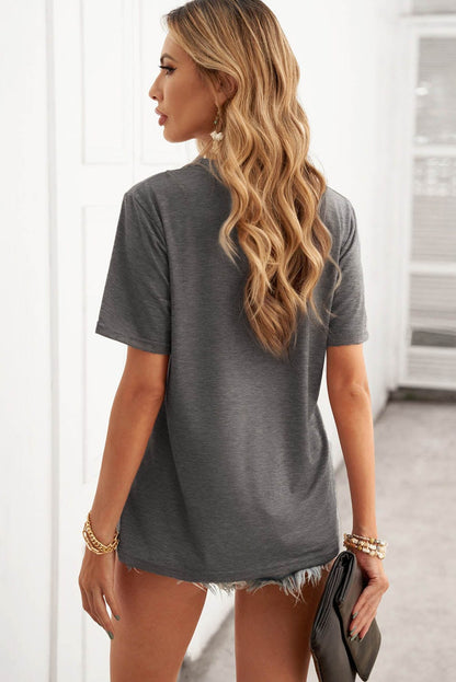Leopard Heart Gray Be Kind Graphic T-Shirt for Women