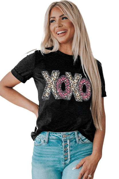 Leopard Love Black Graphic Tee