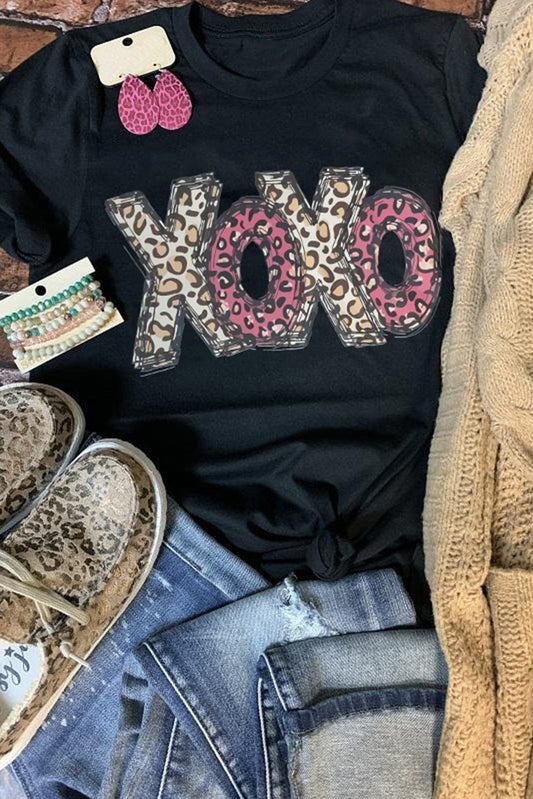 Leopard Love Black Graphic Tee