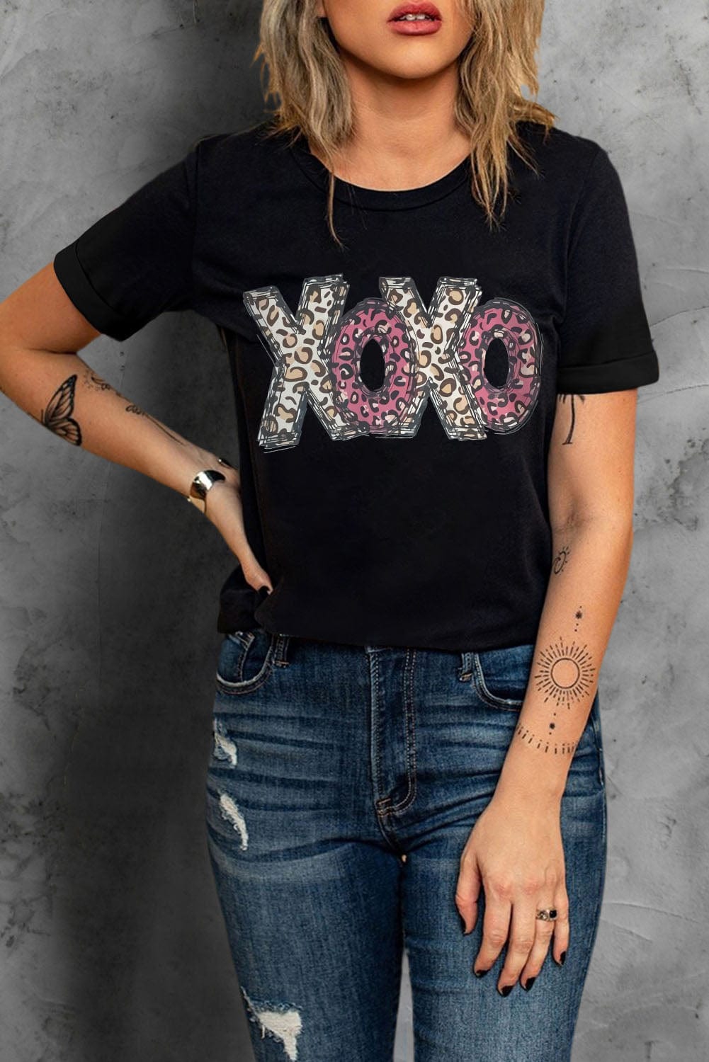 Leopard Love Black Graphic Tee