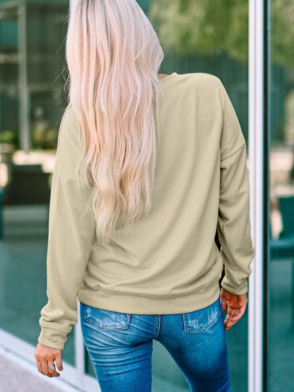 Leopard Mama Khaki Print Graphic Pullover Sweatshirt