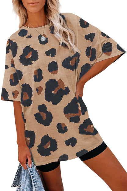 Leopard Print Boyfriend Style T-Shirt