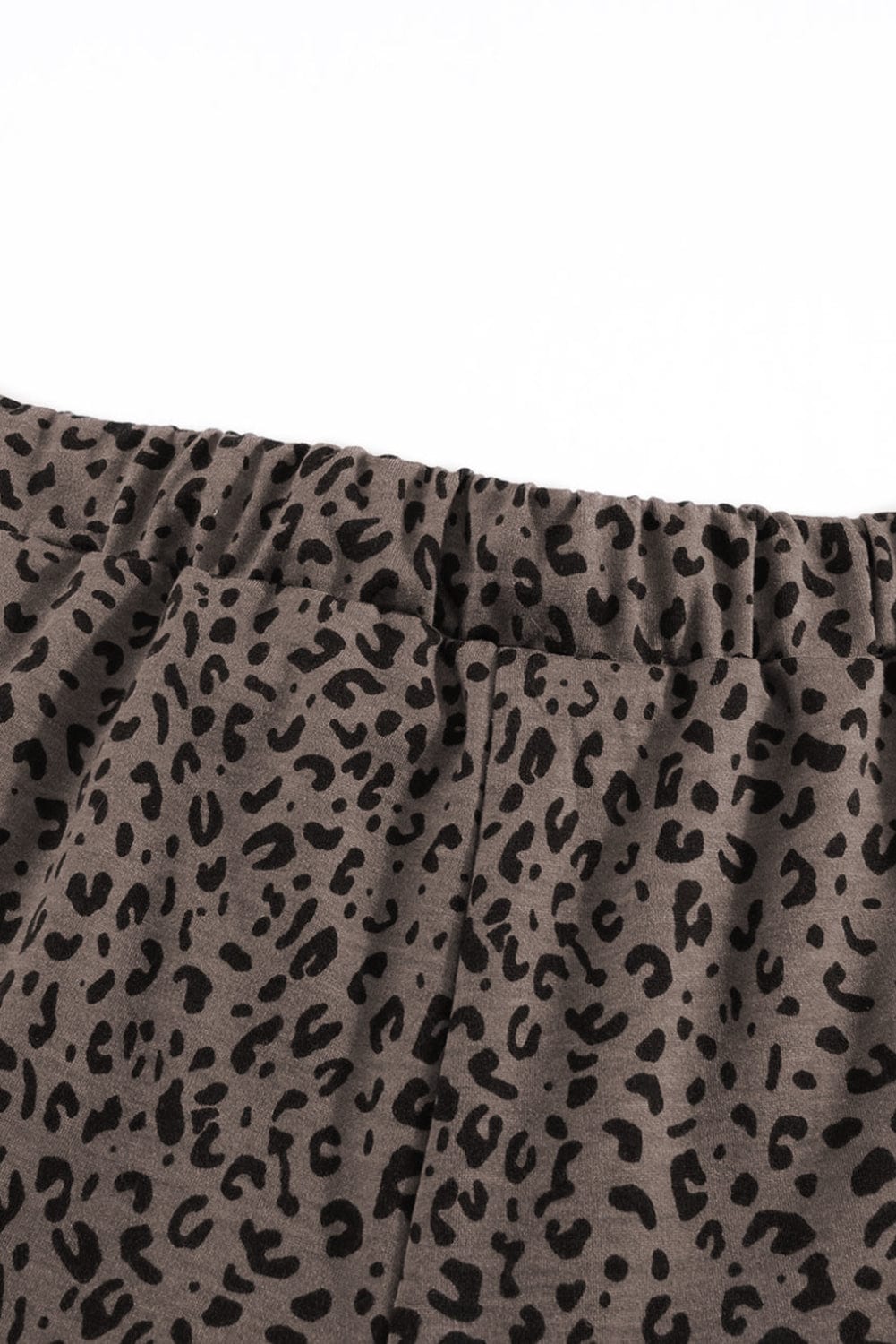 Leopard Print Brown Joggers with Smocked Waist