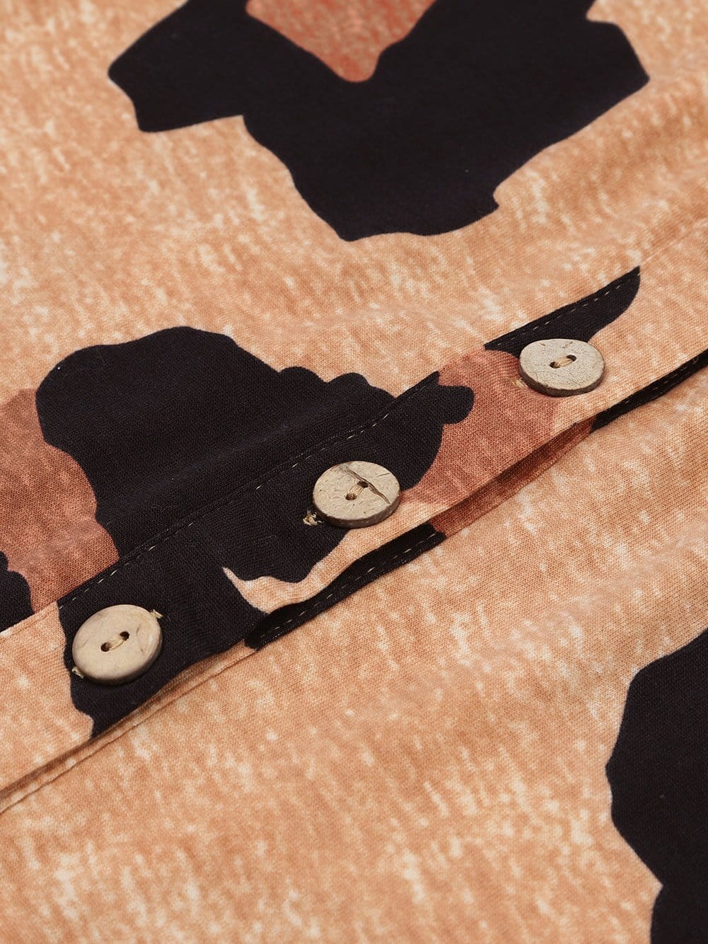 Leopard Print Button-Up Puff Sleeve Knit Mini Dress