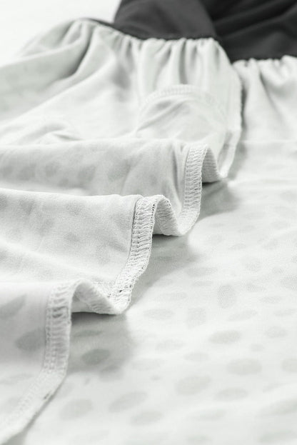 Leopard Print Casual Tunic Dress with Polka Dot Accents