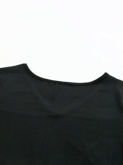 Leopard Print Color Block T-Shirt Maxi Dress with Side Slits