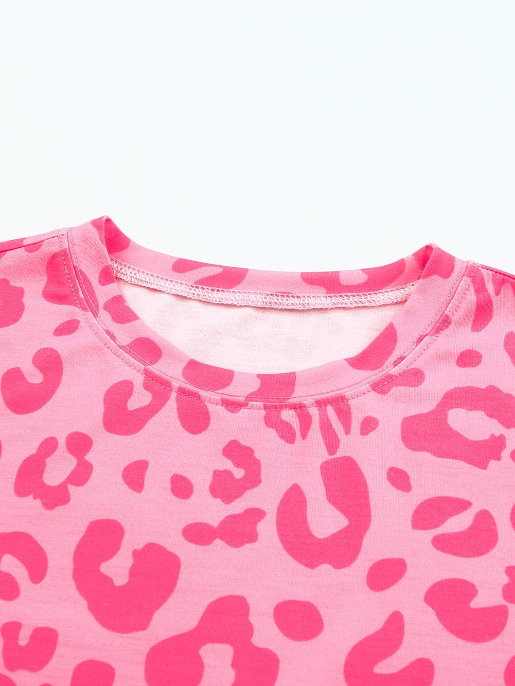Leopard Print Crew Neck T-Shirt with Southern Belle Style