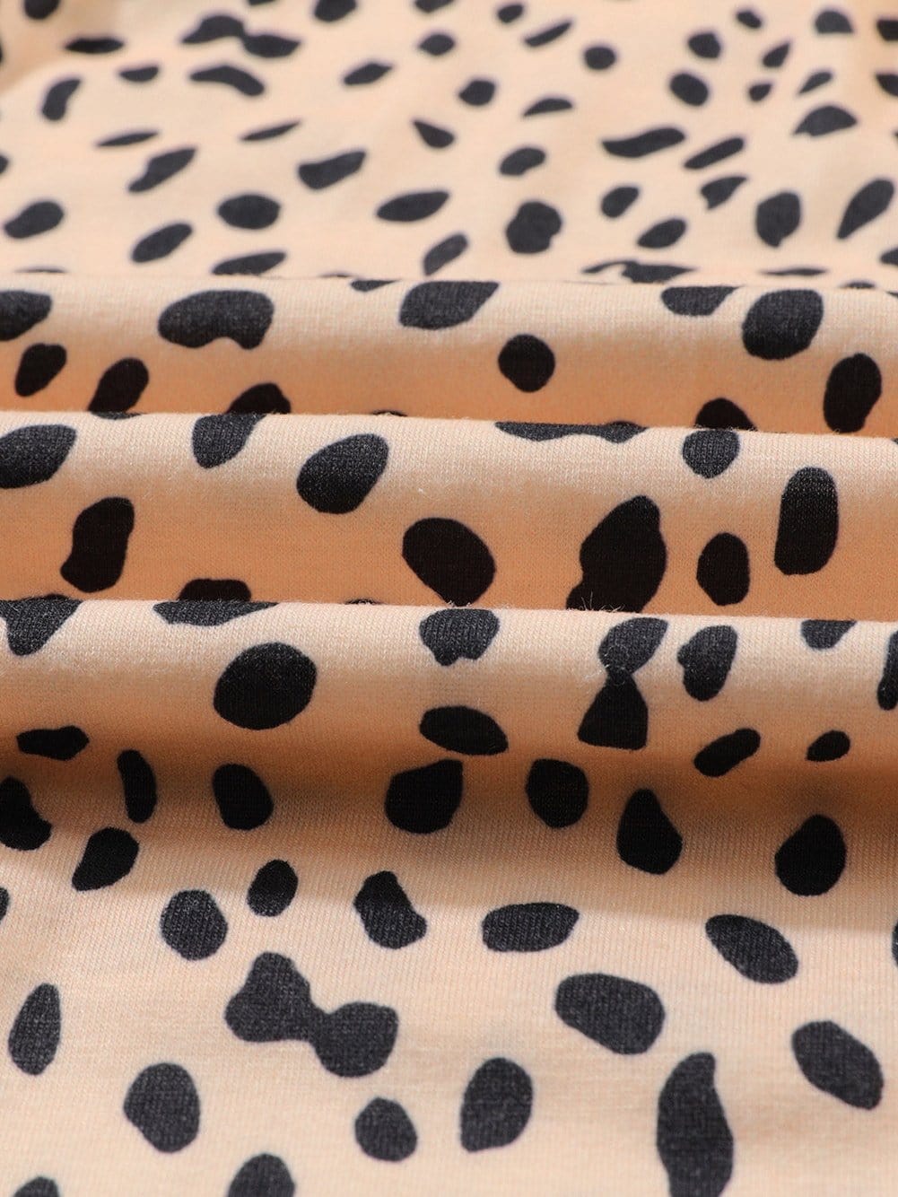 Leopard Print Long Sleeve Mini Babydoll Dress