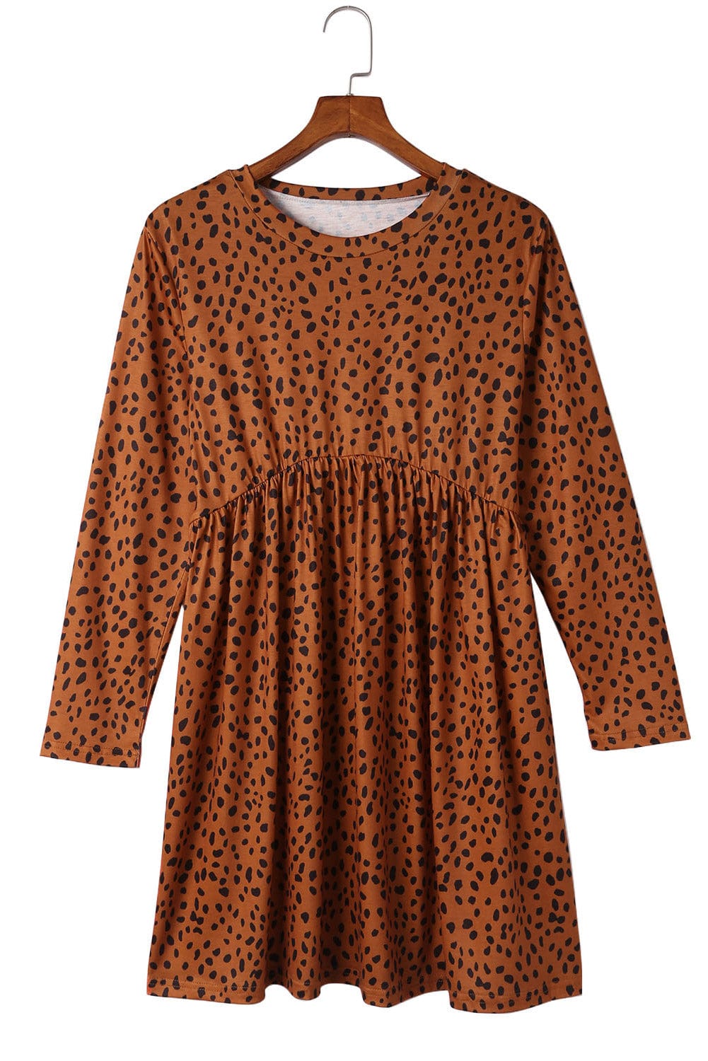 Leopard Print Long Sleeve Mini Dress for Stylish Occasions