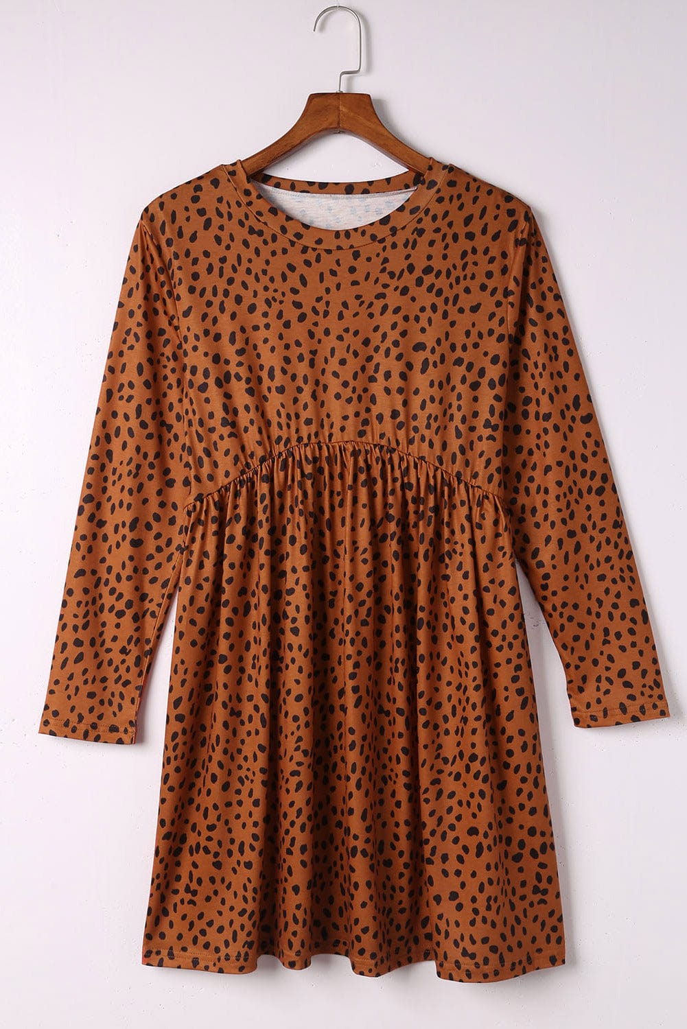 Leopard Print Long Sleeve Mini Dress for Stylish Occasions