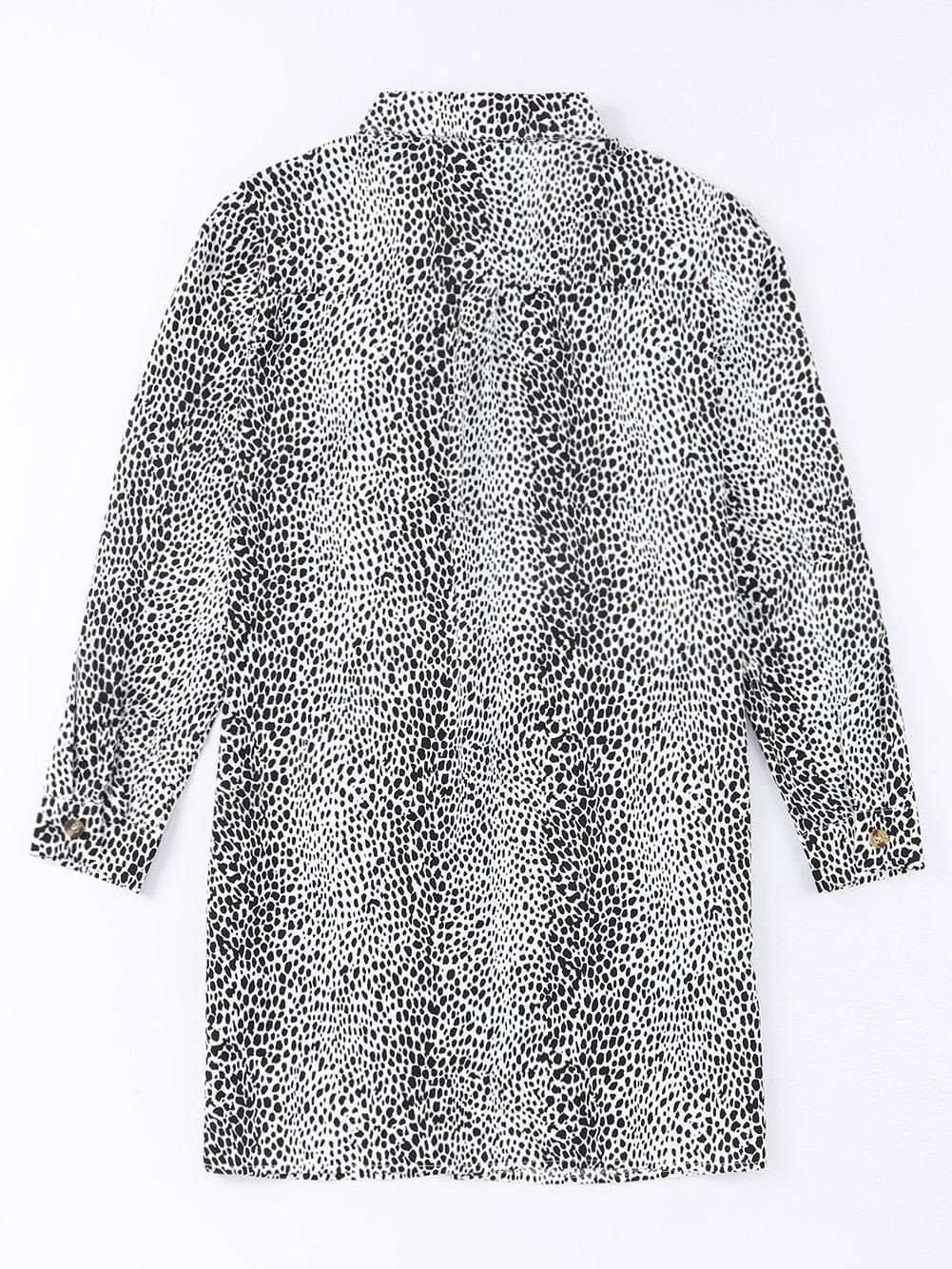 Leopard Print Long Sleeve Shirt Dress with Versatile Styling