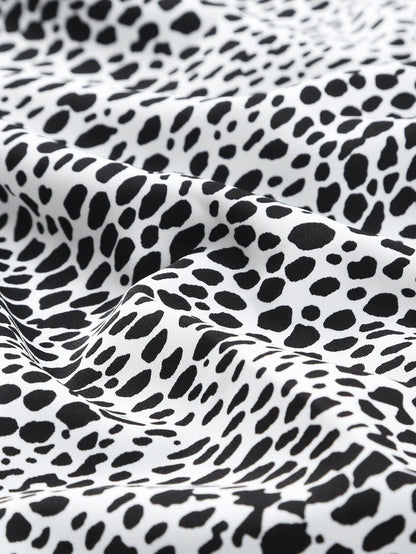 Leopard Print Long Sleeve Shirt Dress with Versatile Styling