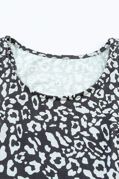 Leopard Print Maxi Dress with Pockets