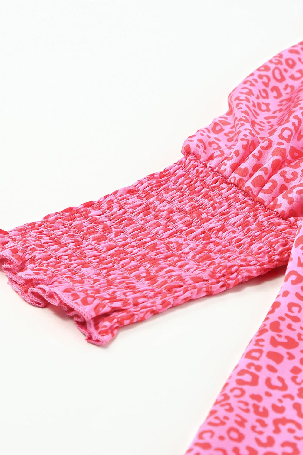 Leopard Print Oversized Puff Sleeve Top