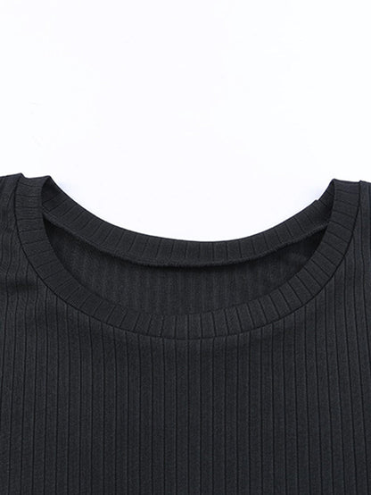 Leopard Print Ribbed Maxi Dress with Flutter Sleeves and Pockets