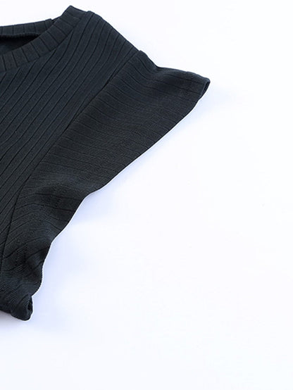 Leopard Print Ribbed Maxi Dress with Flutter Sleeves and Pockets