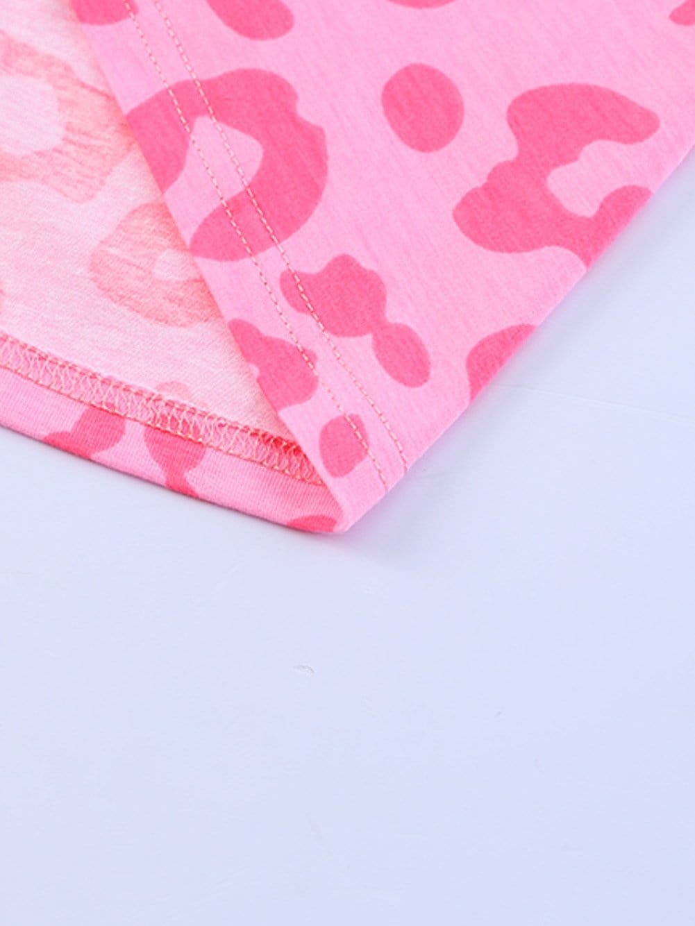 Leopard Print Ruffle Tiered Mini Dress with Round Neck