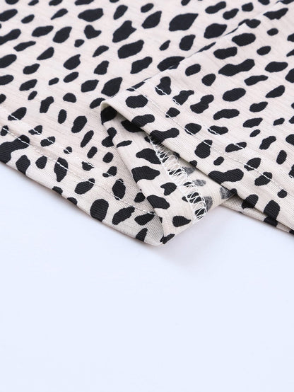 Leopard Print Sleeveless Round Neck Top