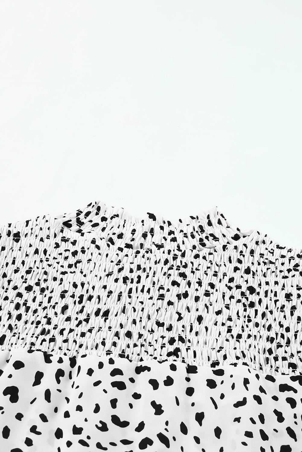 Leopard Print Smocked Bubble Sleeve Top