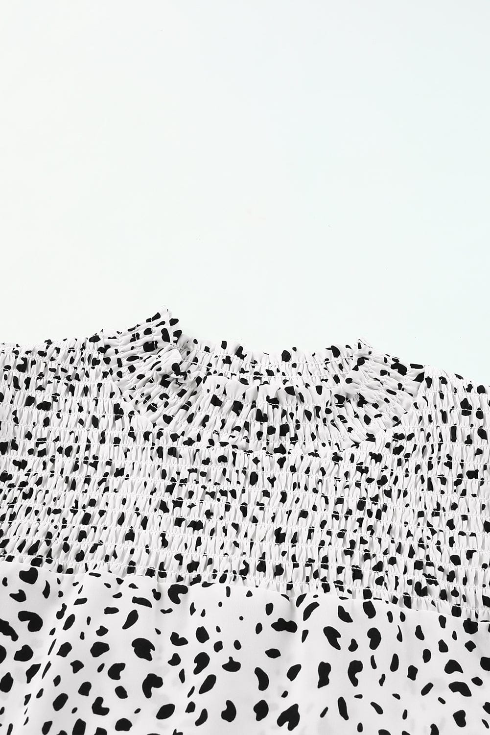 Leopard Print Smocked Bubble Sleeve Top