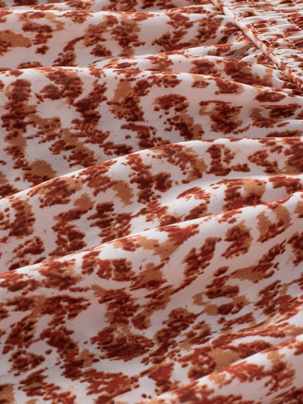 Leopard Print Split Neck Puff Sleeve Blouse