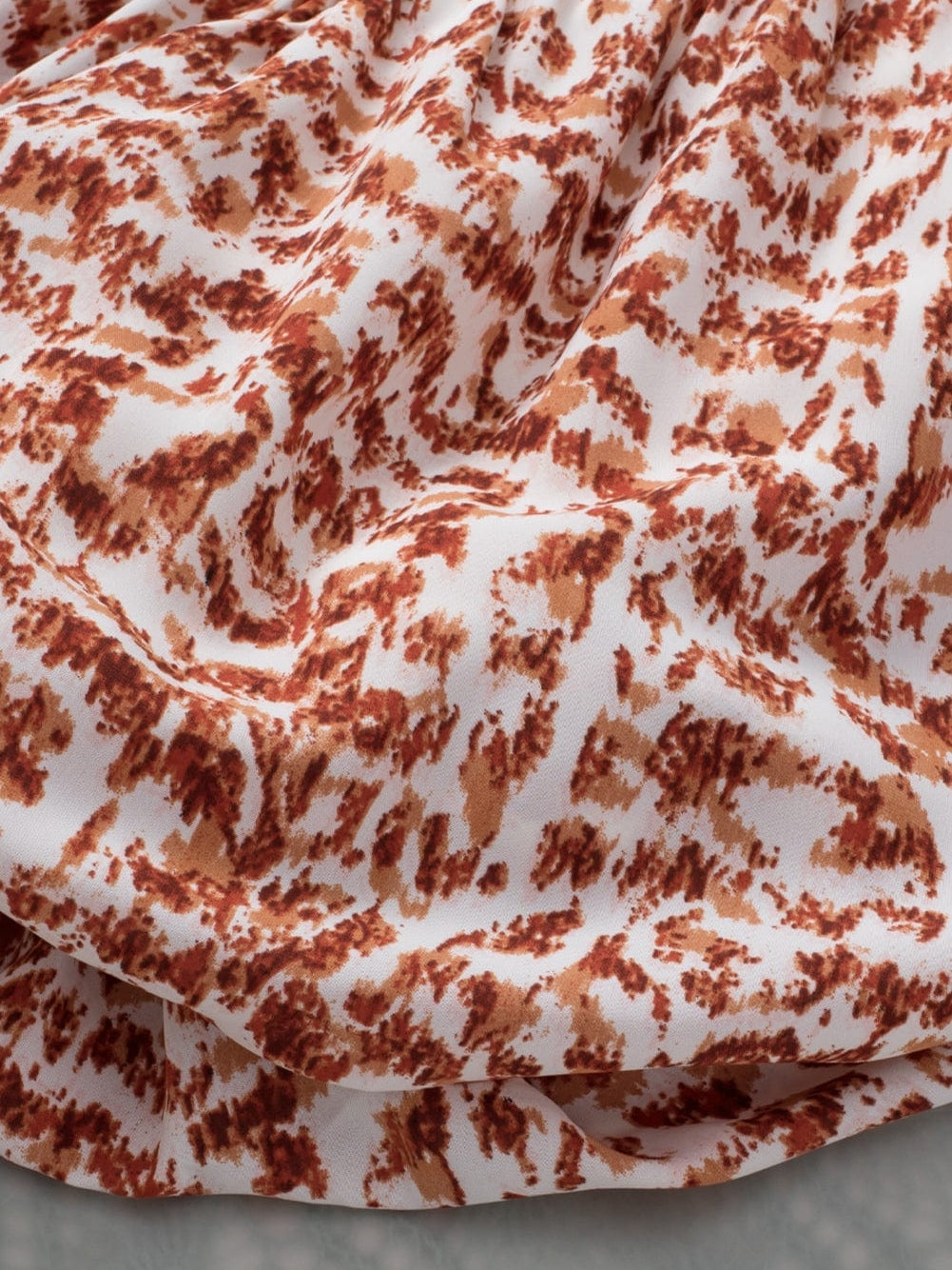 Leopard Print Split Neck Puff Sleeve Blouse