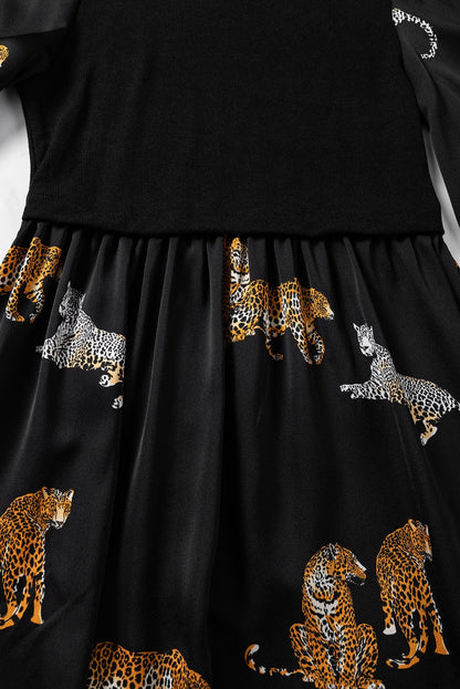 Leopard Print Swing Dress with Elegant Style