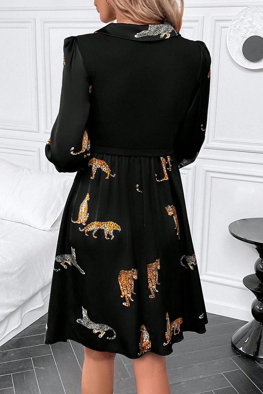Leopard Print Swing Dress with Elegant Style