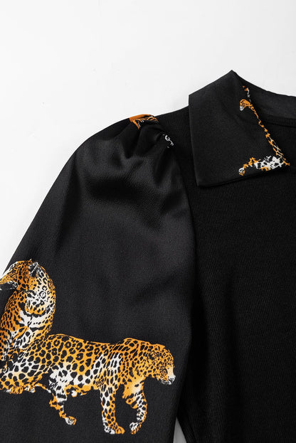 Leopard Print Swing Dress with Elegant Style