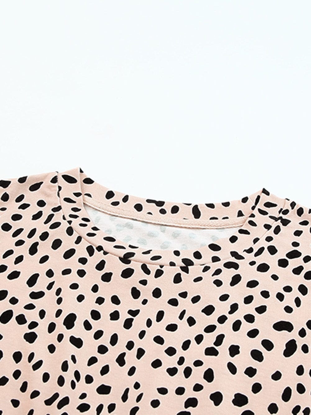 Leopard Print Tunic Dress with Short Sleeves