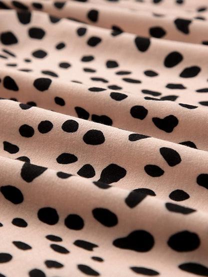 Leopard Print Tunic Dress with Short Sleeves